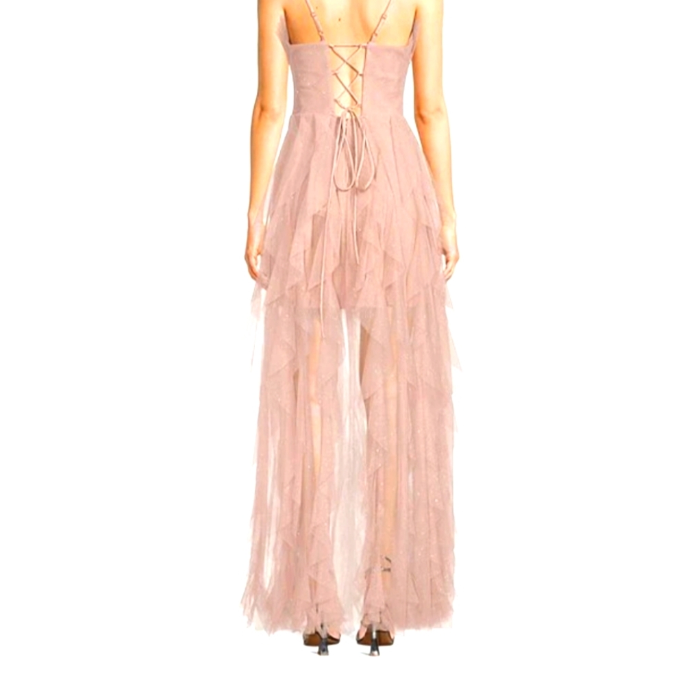 Elegant Taupe Evening Gown